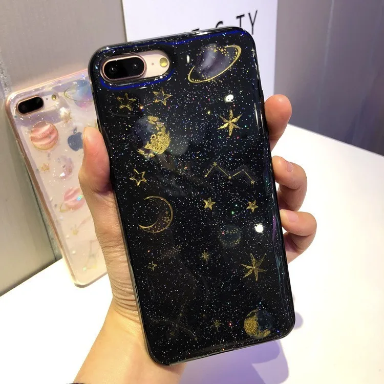 Мода для iPhone 8 жидкости Жесткий ПК ясно телефон оболочки 6 S 7 Plus X чехлы мобильного