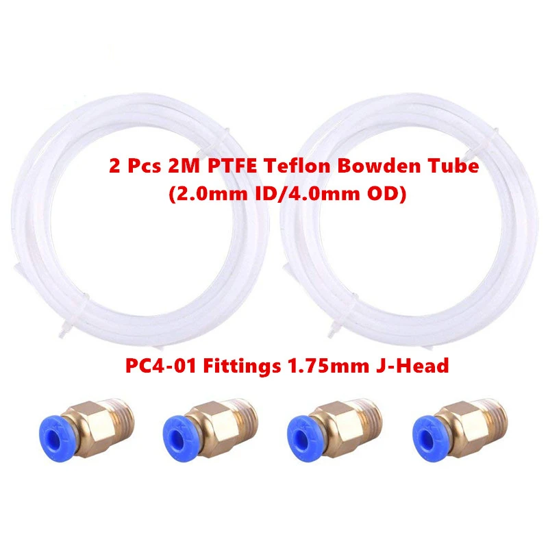 1 м трубка из ПТФЭ соединители для труб запчасти 3D принтеров J head Hotend V5 V6 75 мм 3 0