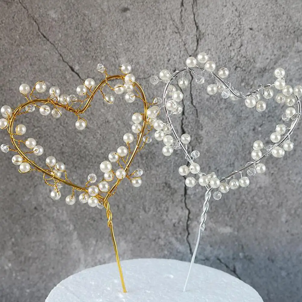 1 шт. милая любящая форма сердца железная проволока жемчужный декор украшение для