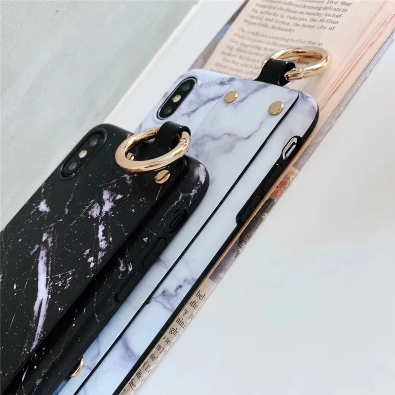 Ретро ремешок чехол для iPhone XS MAX X XR 6 S 7 8 Plus роскошные матовые Мрамор рисунком