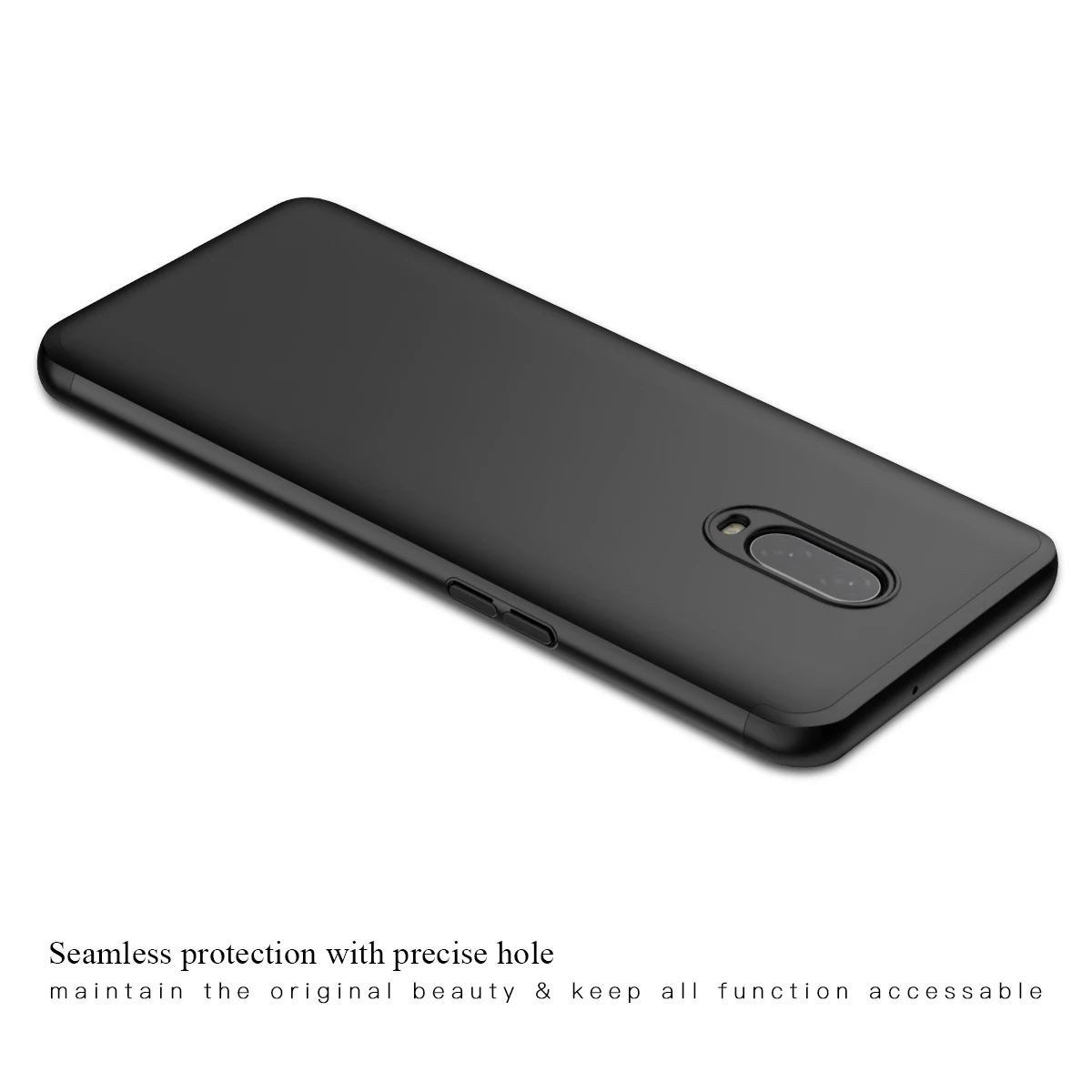 GrandEver Роскошный чехол для Oneplus 6T 360 бампер 3 в 1 Жесткий ПК черный ультра-тонкий