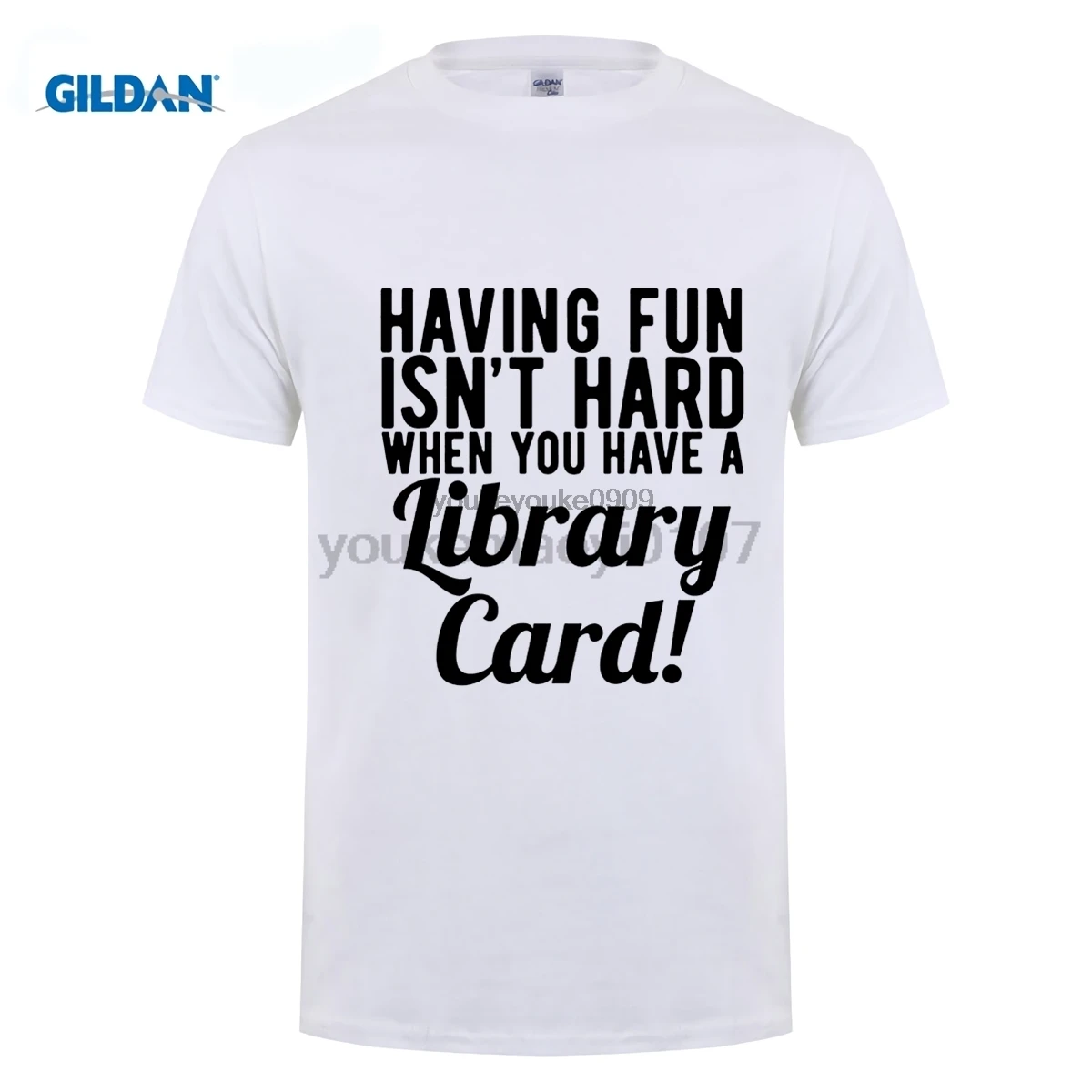 GILDAN Have Fun не трудно когда у вас есть футболка с книжной картой мужские рубашки в