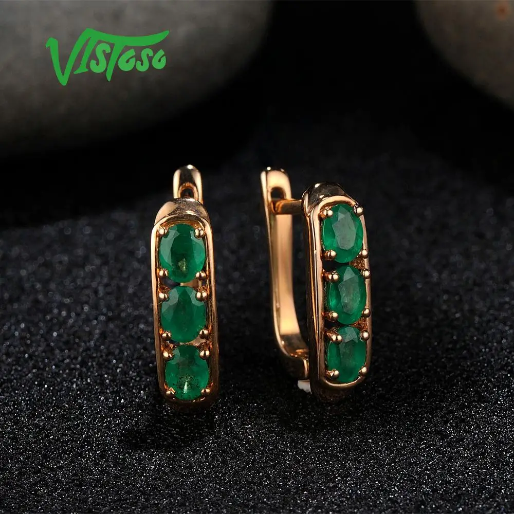 VISTOSO золотые серьги для Для женщин 14K 585 из розового золота и элегантных