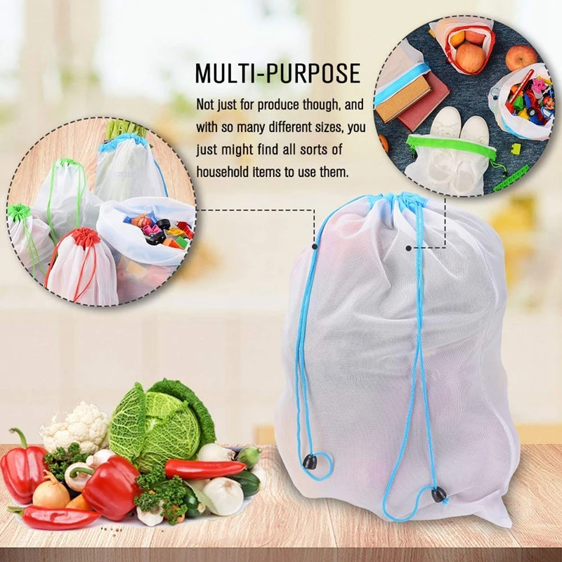 Reuable product Bags 12 упаковок сетчатые сумки для покупок просвечивающие легкая