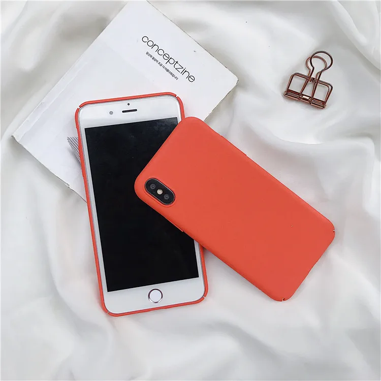 Ретро сплошной цвет простой корейский чехол для телефона iPhone 7 Puls 6 6S 8 X Xs Чехлы MAX XR