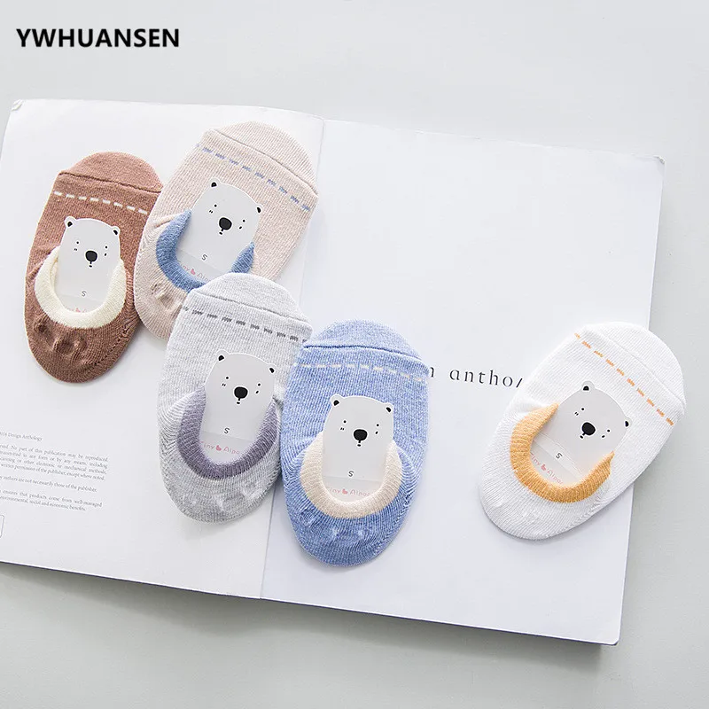 Летние детские короткие носки YWHUANSEN 5 пар/лот хлопковые тонкие Нескользящие милые