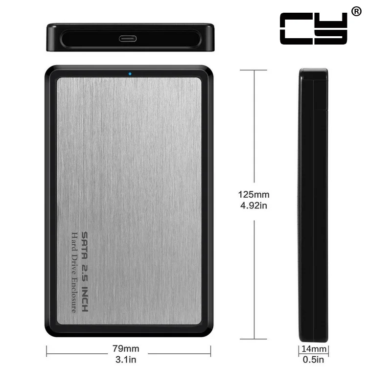 

Chenyang USB-C Type-C HDD Enclosure 2.5 inch SATA SSD HDD Case USB-C 2.5" SATA SSD HDD 22Pin External Hard Disk
