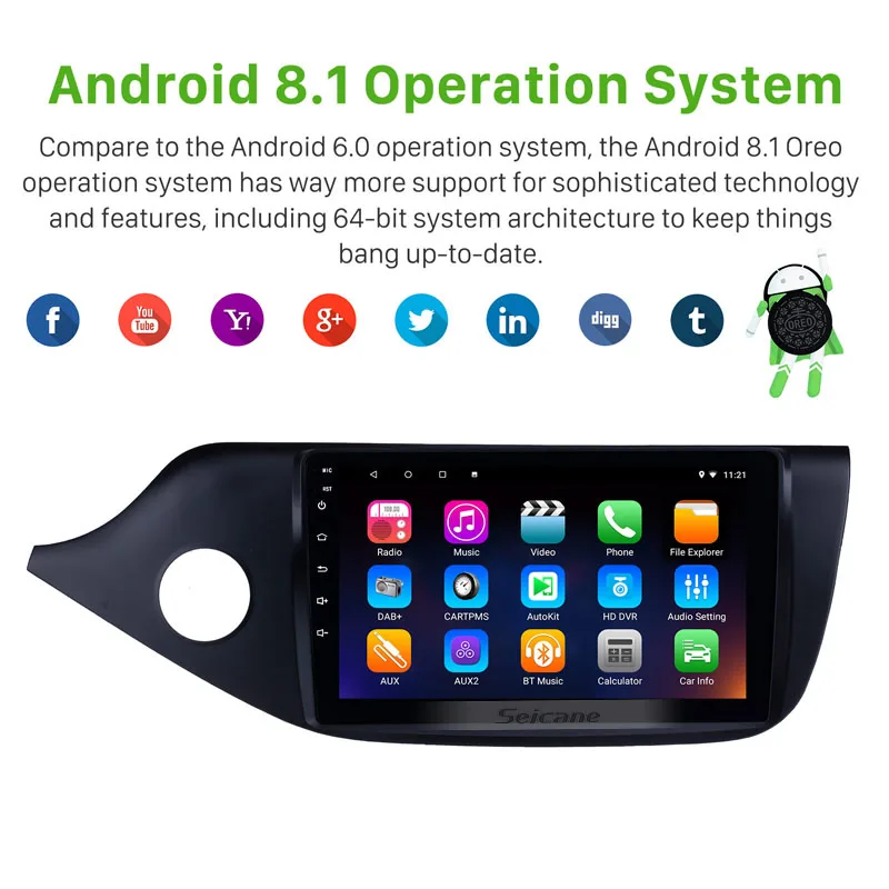 Seicane 8 ядерный 9 &quot2Din Android 10 0 GPS стерео для 2012 2013 2014 Kia Ceed LHD Автомобильный