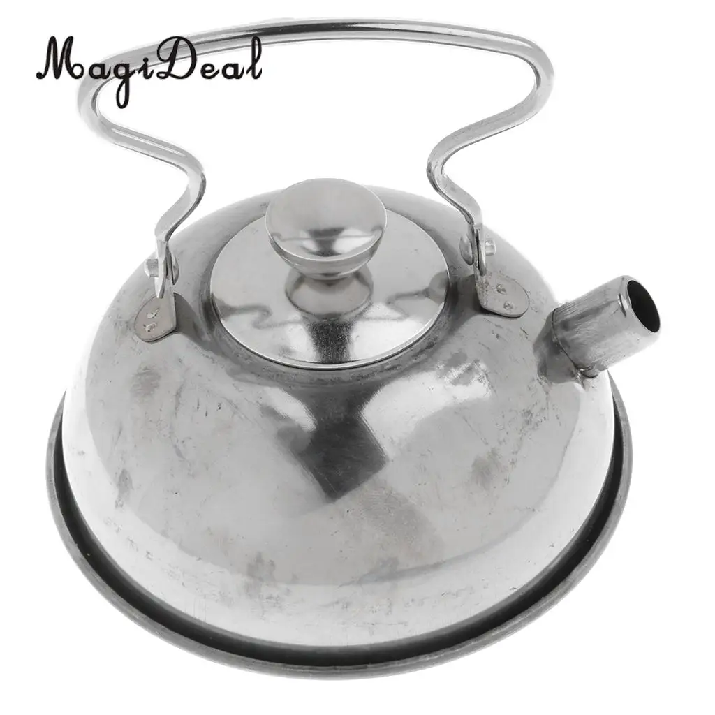 

MagiDeal Hot Sale 1Set Stainless Steel Tea Kettle Kitchen Kitchen Cooking Cookware Kids Children Pretend Play Toy