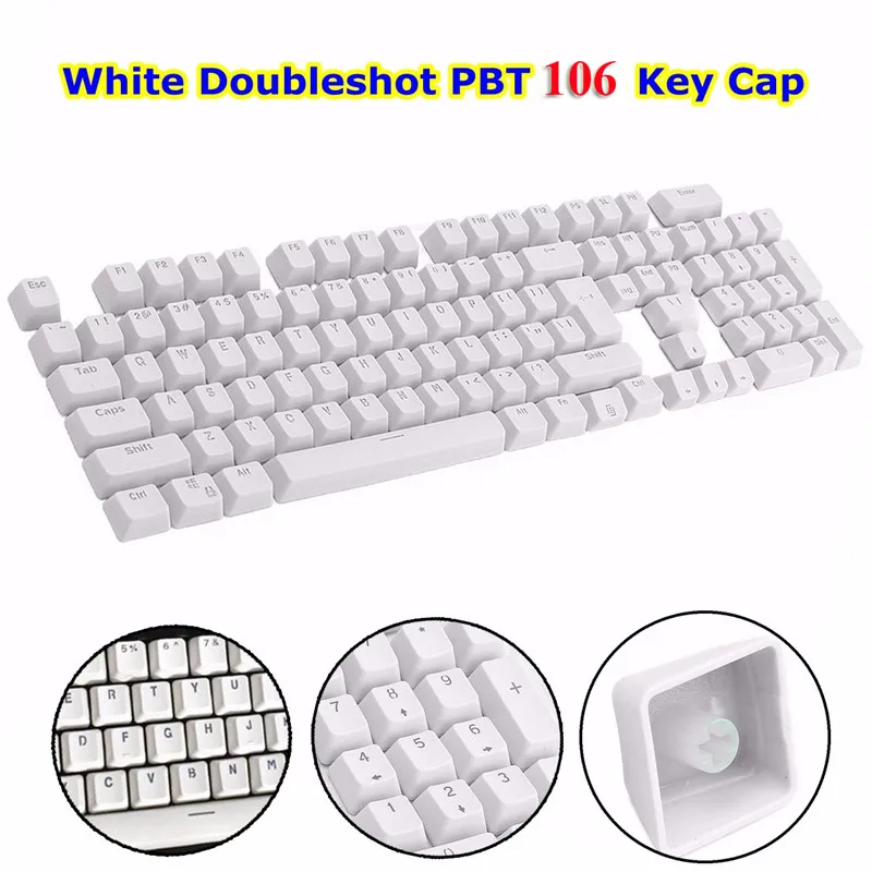 High Quality White 106 Keys Backlit Keycap Top Printed Backlight Key Cap For Gaming Mechanical Keyboard PC | Компьютеры и офис