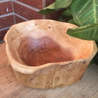 creative fruit plate wood grain candy plate salad bowl handmade crafts fruit mixing bowl cutlery home