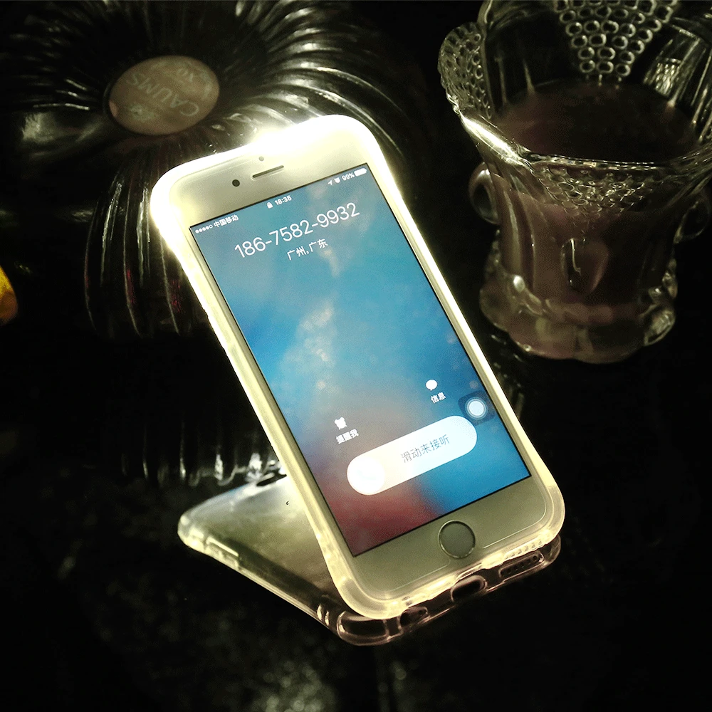 Чехол KISSCASE из ТПУ со светодиодной вспышкой для iPhone 11 прозрачные светящиеся чехлы