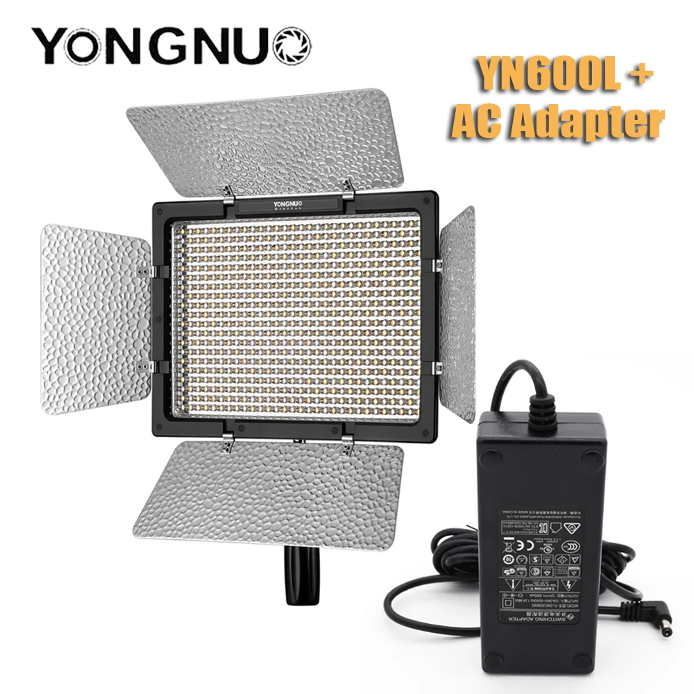 Фото YONGNUO YN600L YN600 L 600 светодиодный светильник для видео с адаптером питания
