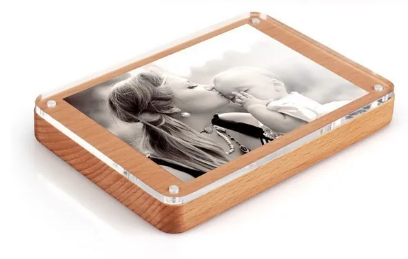 Горячая продажа 4 "x 6" твердой древесины деревянные акриловые фоторамки с