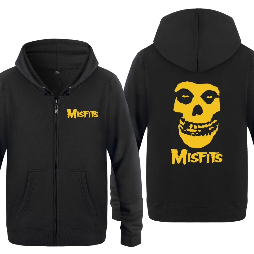 MISFITS панк рок толстовки для любителей музыки мужчин 2018 мужские флисовые на молнии