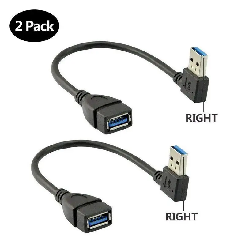 2 шт 6 дюймов SuperSpeed USB 3 0 угол от мужчины до женщины удлинитель-2 упаковки каждый
