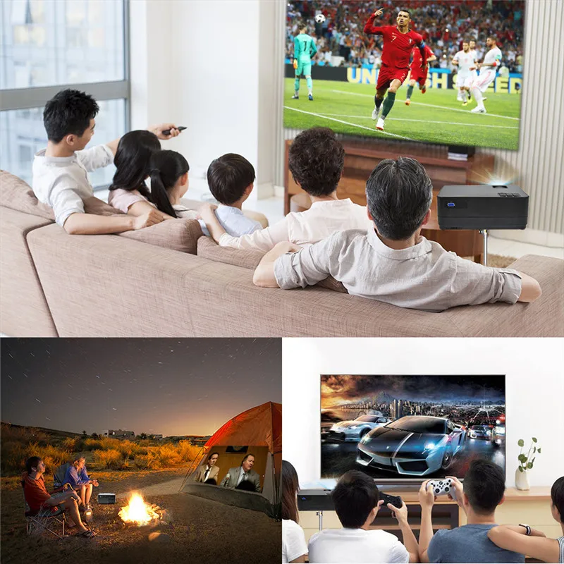 Everycom Новые HD 720 P Google Android 6 0 ЖК дисплей проектор для дома театральный фильм видео