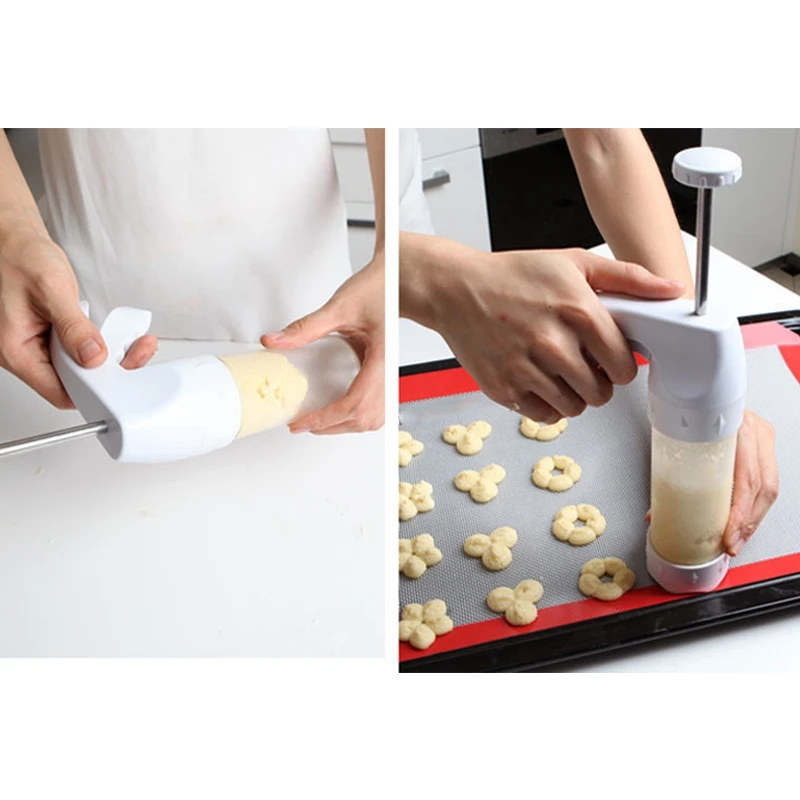 Baking Tools Hand Pressed Cookie Machine Extrusion Picking Flower 12 Piece 6 Cream Decorating Mou | Дом и сад
