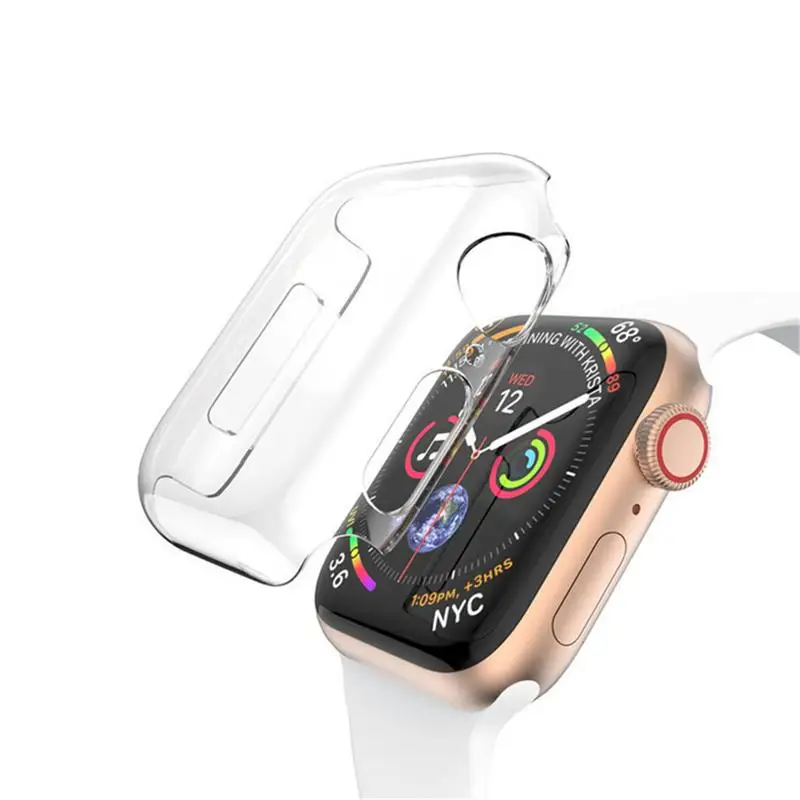 Силиконовый Жесткий Чехол для Apple Watch Series 4 44 мм 40 защитный чехол из поликарбоната