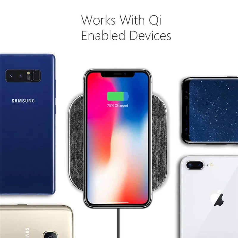 USLION 10 Вт Быстрое беспроводное зарядное устройство для samsung Galaxy Note 8/S9/S8 Xiaomi iPhone XS