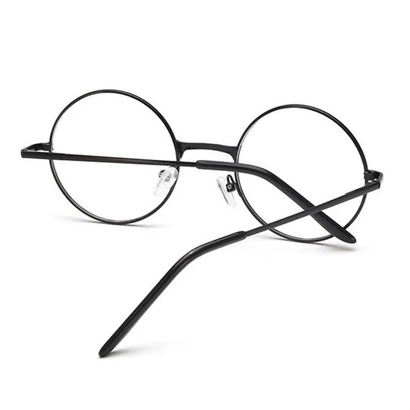 Женская винтажная оправа для очков черная прозрачная с круглыми прозрачными
