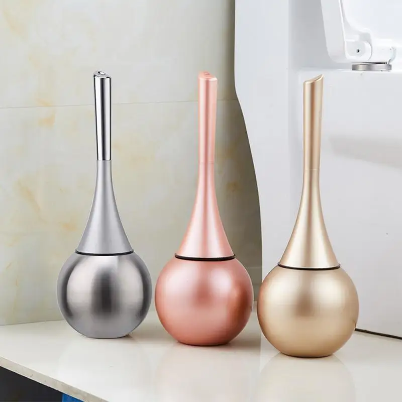 Newest Innovative Design Bathroom Toilet Brush Washroom Set With Stainless Steel Base + ABS Plastic Handle | Дом и сад