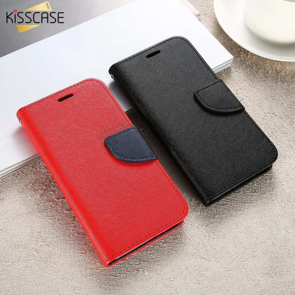 Чехол бумажник KISSCASE для Samsung S3 S4 S5 S8 Plus Кожаные чехлы с отделениями карт S6 S7 Edge Note 3 4