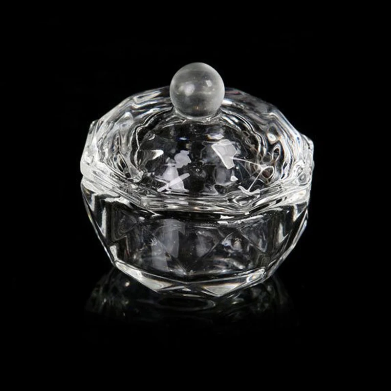 2Pc Glass Dappen Dish Lid Bowl Cup Holder Manicure Equipment Nail Tool For Art Acrylic Powder Liquid | Дом и сад