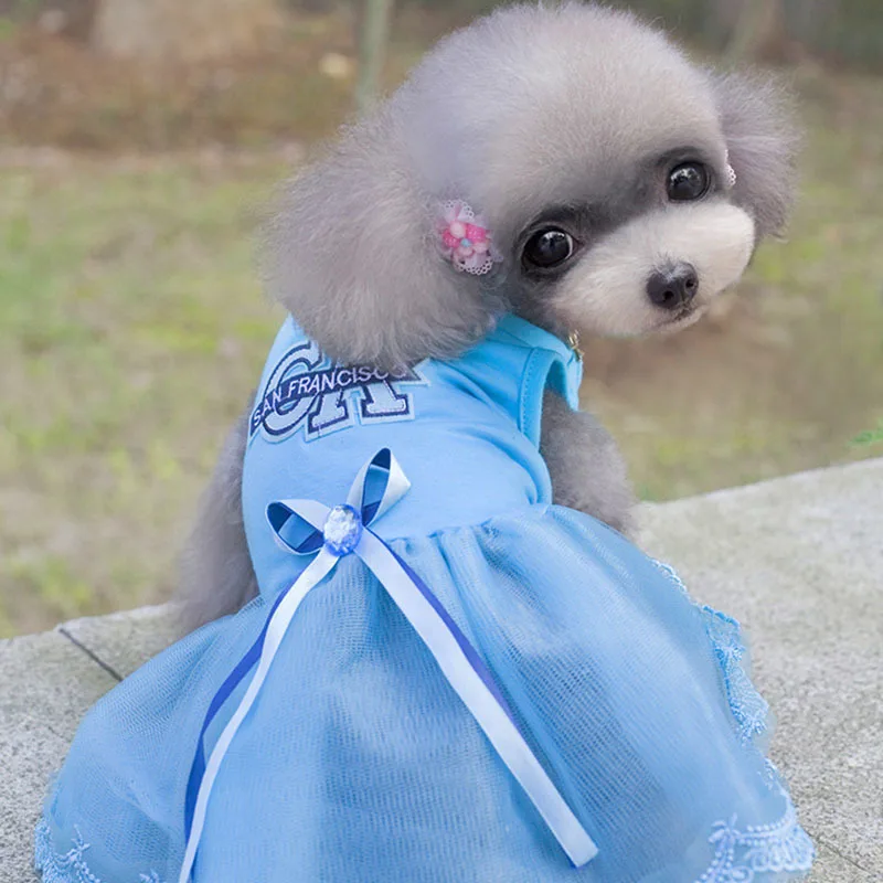 CA Wedding Dog Dresses For Small Dogs Chihuahua Summer Puppy Party Dress Pomeranian Princess Tutu Shih Tzu Yorkshire Pet Clothes | Дом и сад
