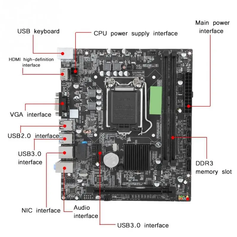 H110 LGA1151 DDR4 профессиональная материнская плата для компьютера основная поддержка