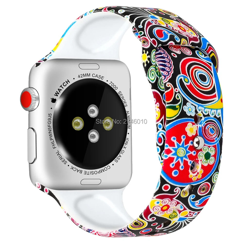 Резиновый ремешок для наручных часов силиконовый correa Apple Watch 44 мм 42 38 40 спортивный