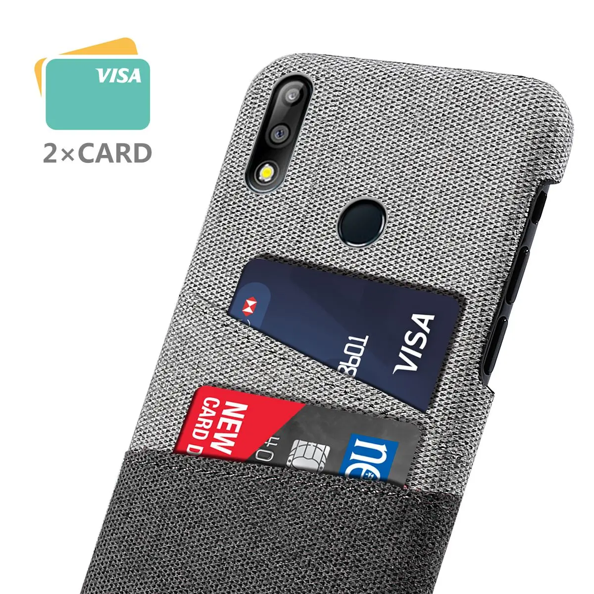 Чехол для Asus Zenfone Max Pro M2 ZB631KL тканевый Комбинированный держатель карт Жесткий ZB633KL