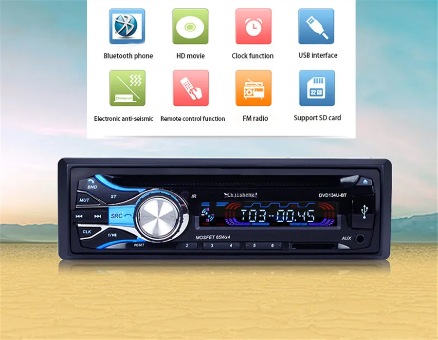 Автомобильный MP3 плеер 1DIN dvd/VCD/CD/CD R/CD RW/Mp3/MP4/AVI/DAT/DIVX поддержка функции двойного