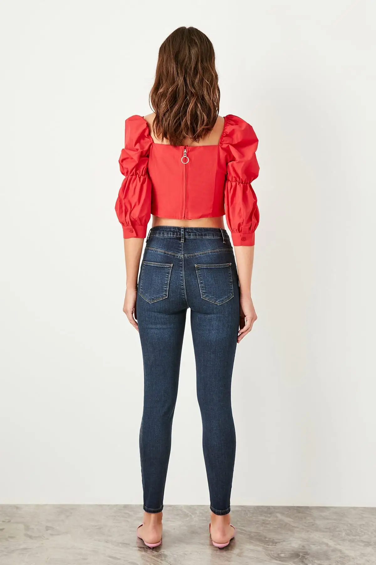 Trendyol Red bhuzgülju Bluz TWOSS19XB0036 |