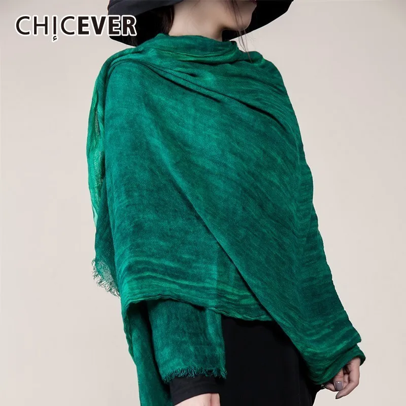 CHICEVER 2019 осень зима Женская шаль винтажные зеленые шарфы для женщин палантины