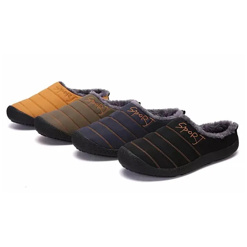 Winter Men Slippers 2018 Plush Keep Warm New Fashion Light Home Furnishing Cotton Slipper Large size | Обувь