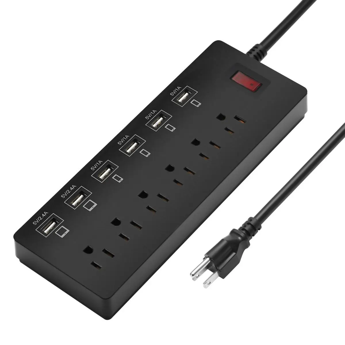 Розетка LEORY 5 в А 4 розетки переменного тока 6 удлинителей USB защищенный удлинитель