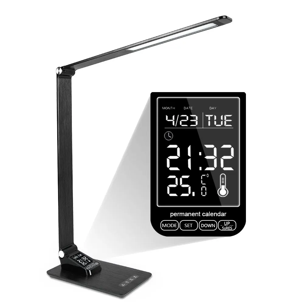 Офисная лампа с usb портом для зарядки светодиодная настольная календарем