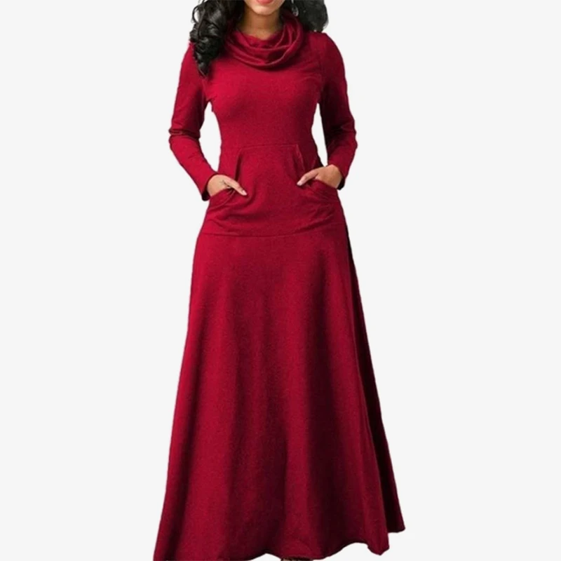 

2019 Hot dress for Women Scarf-neck Women Cotton Dress Slim Fashion Dress Umbrella Robe Bow Neck Long Elegant Dress Vestidos