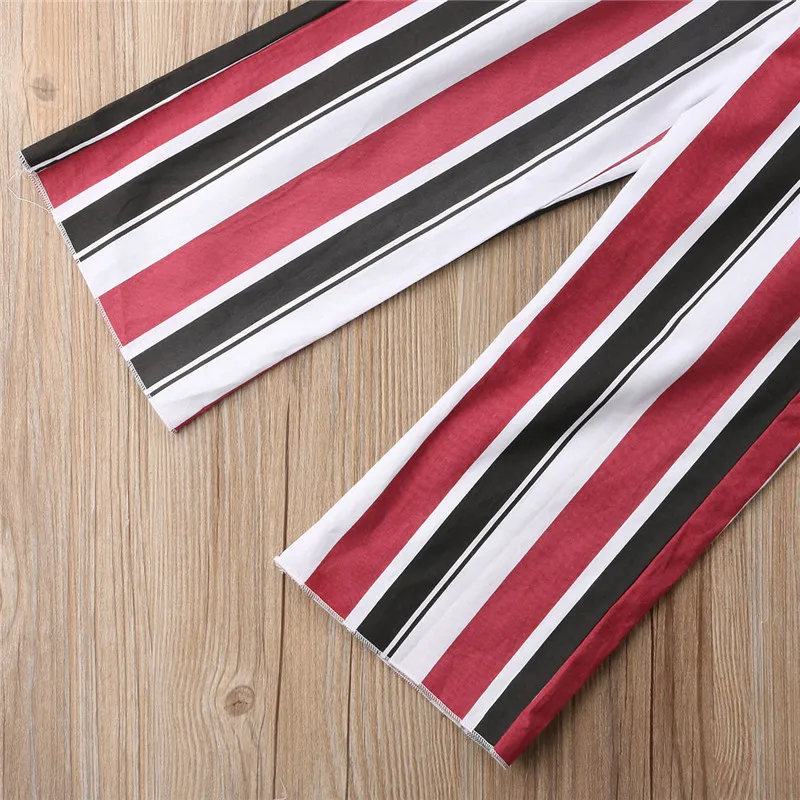 PUDCOCO 2pcs Newborn Toddler Infant Baby Spring Girl Clothes Sets Long Sleeve Tops+Striped Pants Cotton Outfits 1-6T | Детская одежда и