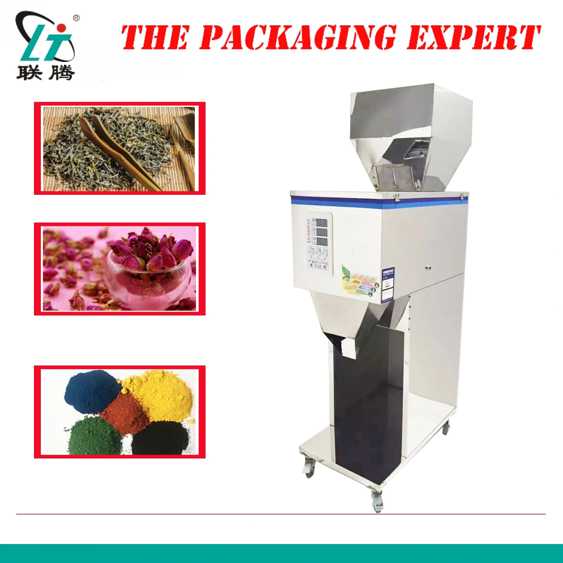 

1000g Auto Scale Herb Filling And Weighing Machine Tea Leaf Powder Grain Medicine Seed Salt Rice Packing Filler Red Dates Millet