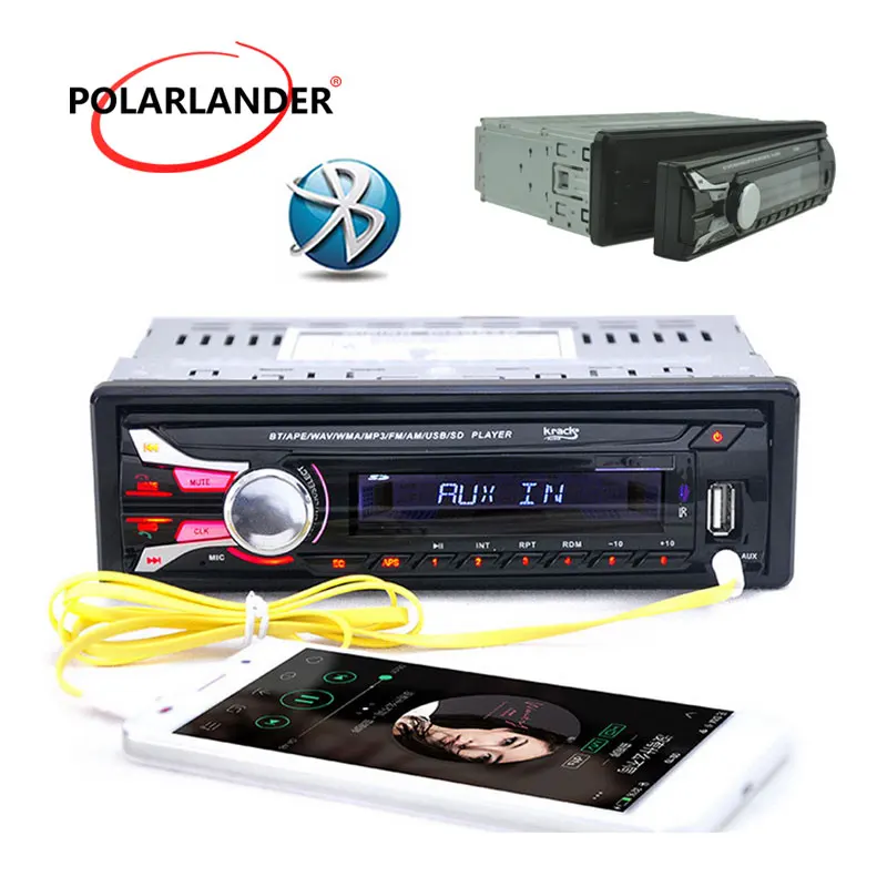 Автомобильное радио стерео Mp3 плеер Bluetooth SD/USB/FM Съемная передняя панель зарядное