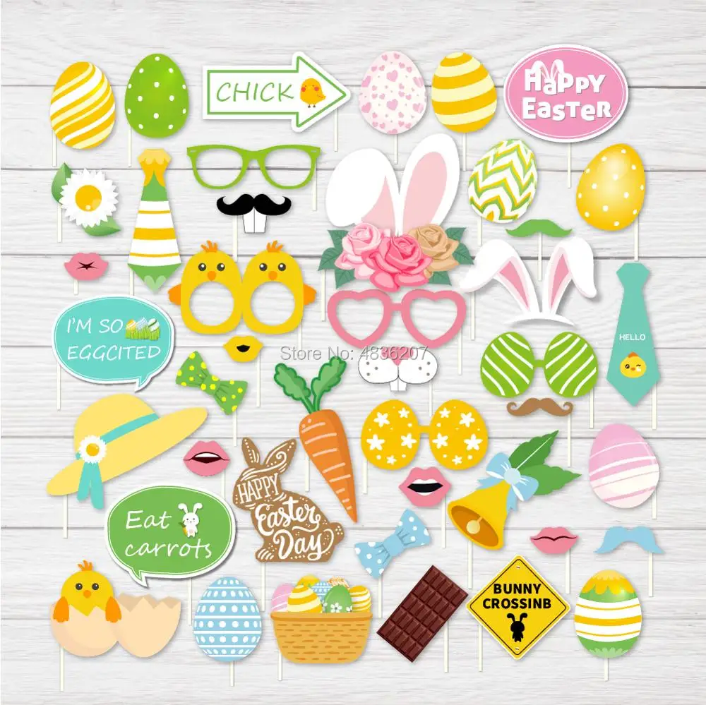 44 шт красочными пасхальными яйцами из вечерние украшения с милой обезьянкой