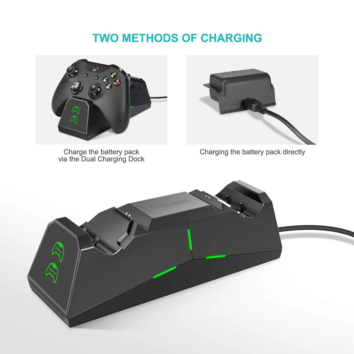 Двойной слот док станция для Xbox One зарядная с 2 1800 мАч аккумуляторные батареи