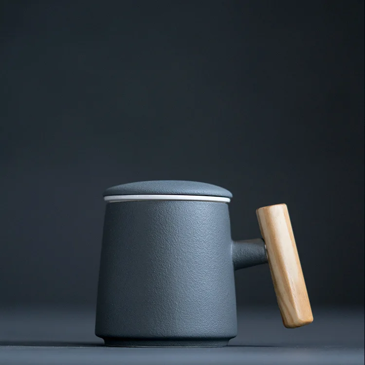 

Marc Cup Bring Cover Coffee Cup You Lovers Ceramics Cup Originality Wooden Handle Milk Cup Cup Readily Teacup