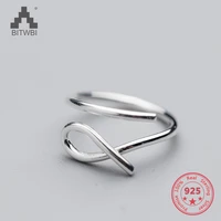 factory price 100 925 sterling silver fashion minimalism open line ring fine jewelry for female
