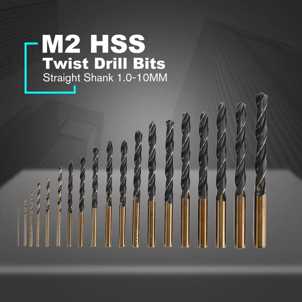 19 шт. Tungstenic сверла M2 HSS сталь прямой хвостовик 1 0 10 мм сверло для твист