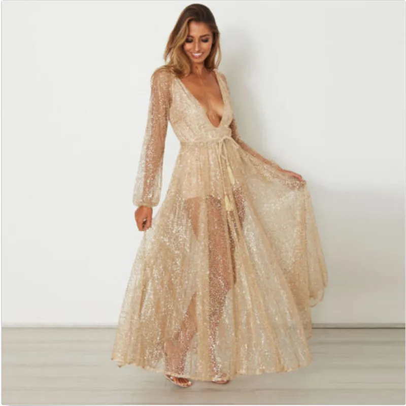 Женское модное сексуальное платье с v образным вырезом длинное торжественное