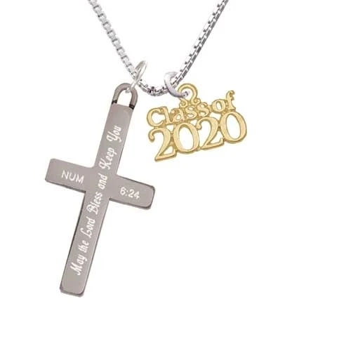 Золото тон класс 2020 Благослови и держать вас Подвески с крестом|Подвески| |