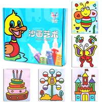 2pcslot kids diy sand painting toy children drawing board sets bubble sand handmade picture paper craft sand draw art